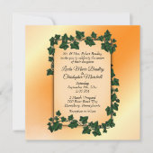 Orange Hochzeit im Herbst Einladung (Vorderseite)