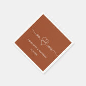 Orange-Hochzeitsbrauen mrs Herzskript einfach Serviette (Ecke)