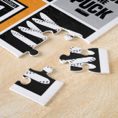 Orange Hockey Elements Stick Puck Player Puzzle (Seite)