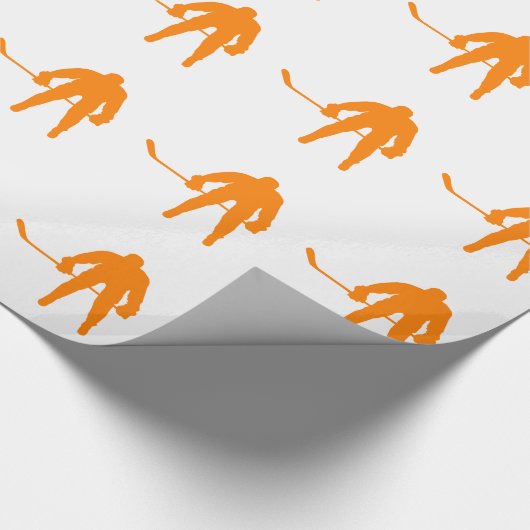 Orange Hockey Geschenkpapier (Ecke)