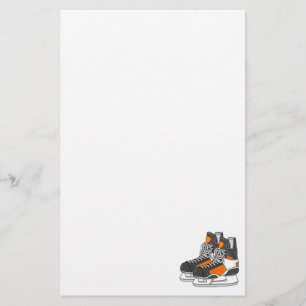 Orange Hockey-Skate Briefpapier