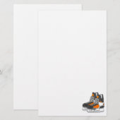 Orange Hockey-Skate Briefpapier (Vorne/Hinten)
