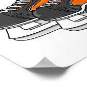 Orange Hockey-Skate Poster (Ecke)