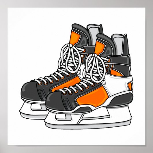 Orange Hockey-Skate Poster (Vorne)