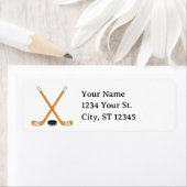 Orange Hockey Sticks und Puck Rücksendeadresse (Insitu)