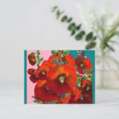 Orange Hollyhock Garden Geschenke Postkarte (Stehend Vorderseite)