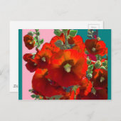 Orange Hollyhock Garden Geschenke Postkarte (Vorne/Hinten)