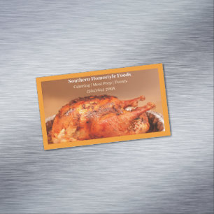 Orange Homestyle gekochte Türkei Fleisch zubereite Magnetische Visitenkarte