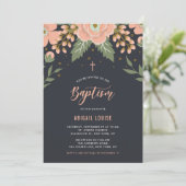 Orange Honey Blooms Blumentaufen Einladung (Stehend Vorderseite)