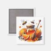 Orange Honey Magnet   (Vorderseite/Rückseite)