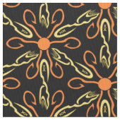 Orange Hook Yellow Hook Yellow Fish Blume Patter Stoff (Nahaufnahme)
