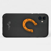Orange Horseshoe Case-Mate iPhone Hülle (Rückseite (Horizontal))