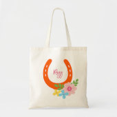 Orange Horseshoe HORSE NAME Blume Stall Sweet Tragetasche (Vorne)