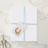Orange Horseshoe Pink NAME Blume Pferdestall Geschenkanhänger (Mit Garn)