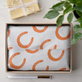 Orange Horseshoe Silhouette Moderne Pferde Barspas Seidenpapier (Geschenk)