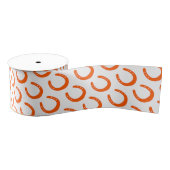 Orange Horseshoe Silhouette Moderner Reiterspass Ripsband (Spule)