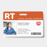 Orange | Hospital Medical Employee Foto ID Abzeich Ausweis<br><div class="desc">Erstellen Sie individuelle Name-Abzeichen und -Tags, die es Kunden und Kunden erleichtern, Mitarbeiter zu identifizieren. Fügen Sie nach Bedarf zusätzliche Informationen auf die Rückseite. Fügen Sie diesem Design Ihre benutzerdefinierte Formulierung hinzu, indem Sie die "Diese Vorlage bearbeiten"-Felder auf der rechten Seite des Elements verwenden, oder klicken Sie auf die blaue...</div>