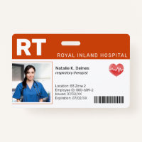 Orange | Hospital Medical Employee Foto ID Abzeich