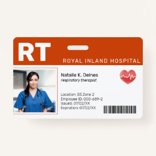 Orange Hospital Medical Employee Foto ID Abzeich Ausweis