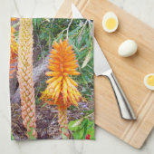 Orange Hot Poker Blume, Geschirrtuch (Viertel Falte)