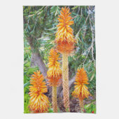 Orange Hot Poker Blume, Geschirrtuch (Vertikal)