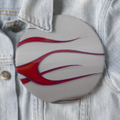 orange hotrod Flammen auf Weiß Button (Beispiel)