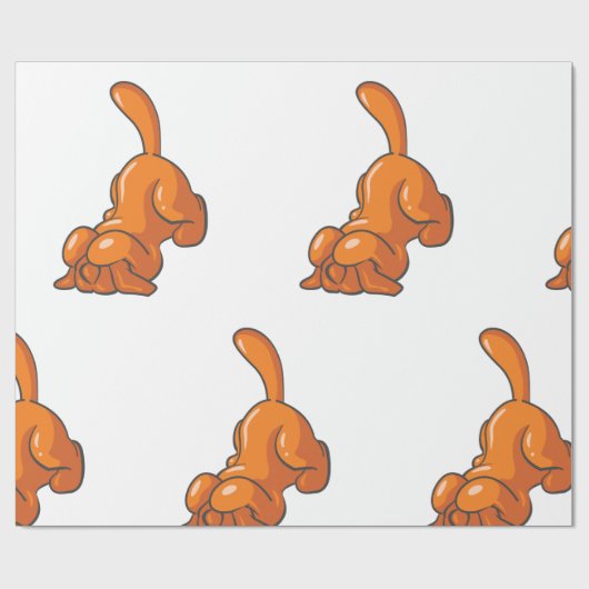 Orange Hound Dog Geschenkpapier (Flach)
