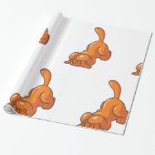 Orange Hound Dog Geschenkpapier (Ungerollt)