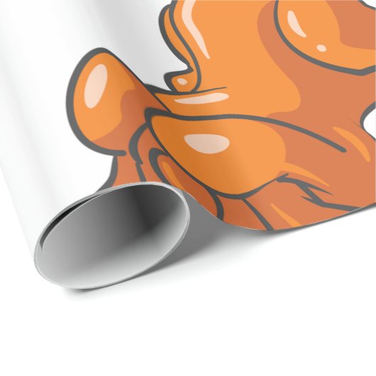 Orange Hound Dog Geschenkpapier (Rolleneckpunkt)