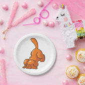 Orange Hound Dog Pappteller (Party)
