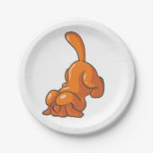Orange Hound Dog Pappteller (Vorderseite)