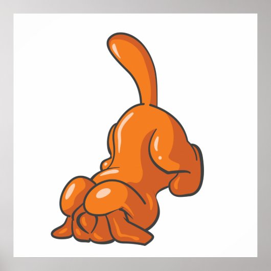 Orange Hound Dog Poster (Vorne)