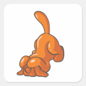 Orange Hound Dog Quadratischer Aufkleber (Vorderseite)