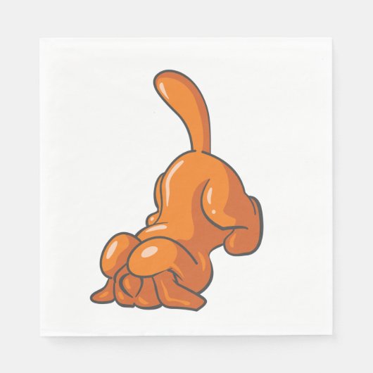 Orange Hound Dog Serviette (Vorderseite)