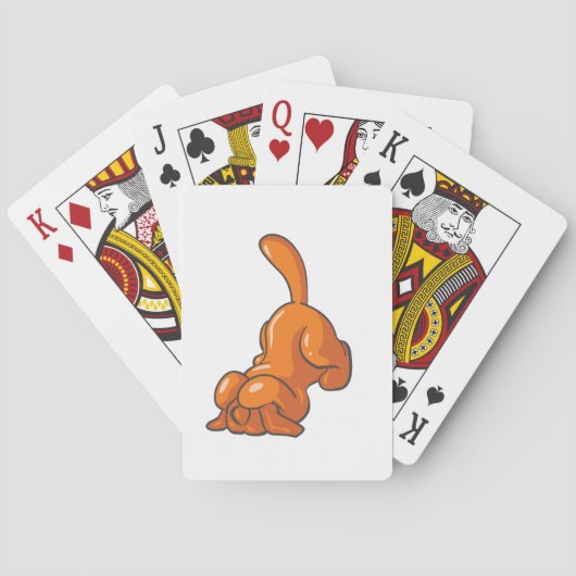 Orange Hound Dog Spielkarten (Rückseite)