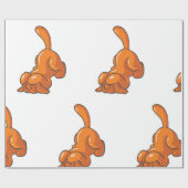 Orange Hound Hund Geschenkpapier (Flach)