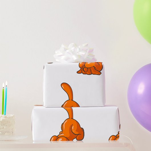 Orange Hound Hund Geschenkpapier