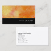 Orange Hue Watercolor Berufliche Visitenkarte (Vorne/Hinten)