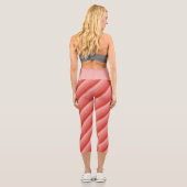 Orange Hues Diagonal Stripes Capri Leggings (Rückseite)