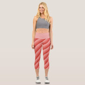 Orange Hues Diagonal Stripes Capri Leggings (Vorderseite)