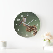 Orange Hummingbird  Große Wanduhr (Zuhause)