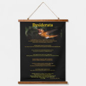 Orange Hummingbird Stehend Still Desiderata Wandteppich Mit Holzrahmen (Vorderseite)