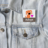 Orange Hundehaustier-Adoption Button (Beispiel)
