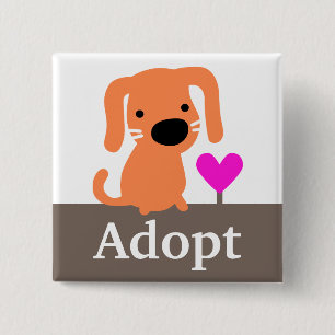 Orange Hundehaustier-Adoption Button