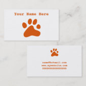 Orange Hundetatze Visitenkarte (Vorne/Hinten)