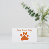 Orange Hundetatze Visitenkarte (Stehend Vorderseite)