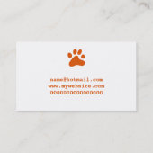 Orange Hundetatze Visitenkarte (Rückseite)