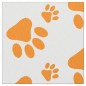 orange Hundetatzen-Druckmuster Stoff (Nahaufnahme)