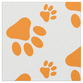orange Hundetatzen-Druckmuster Stoff