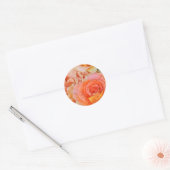 Orange Hybrid-Tee-Rose Runder Aufkleber (Umschlag)